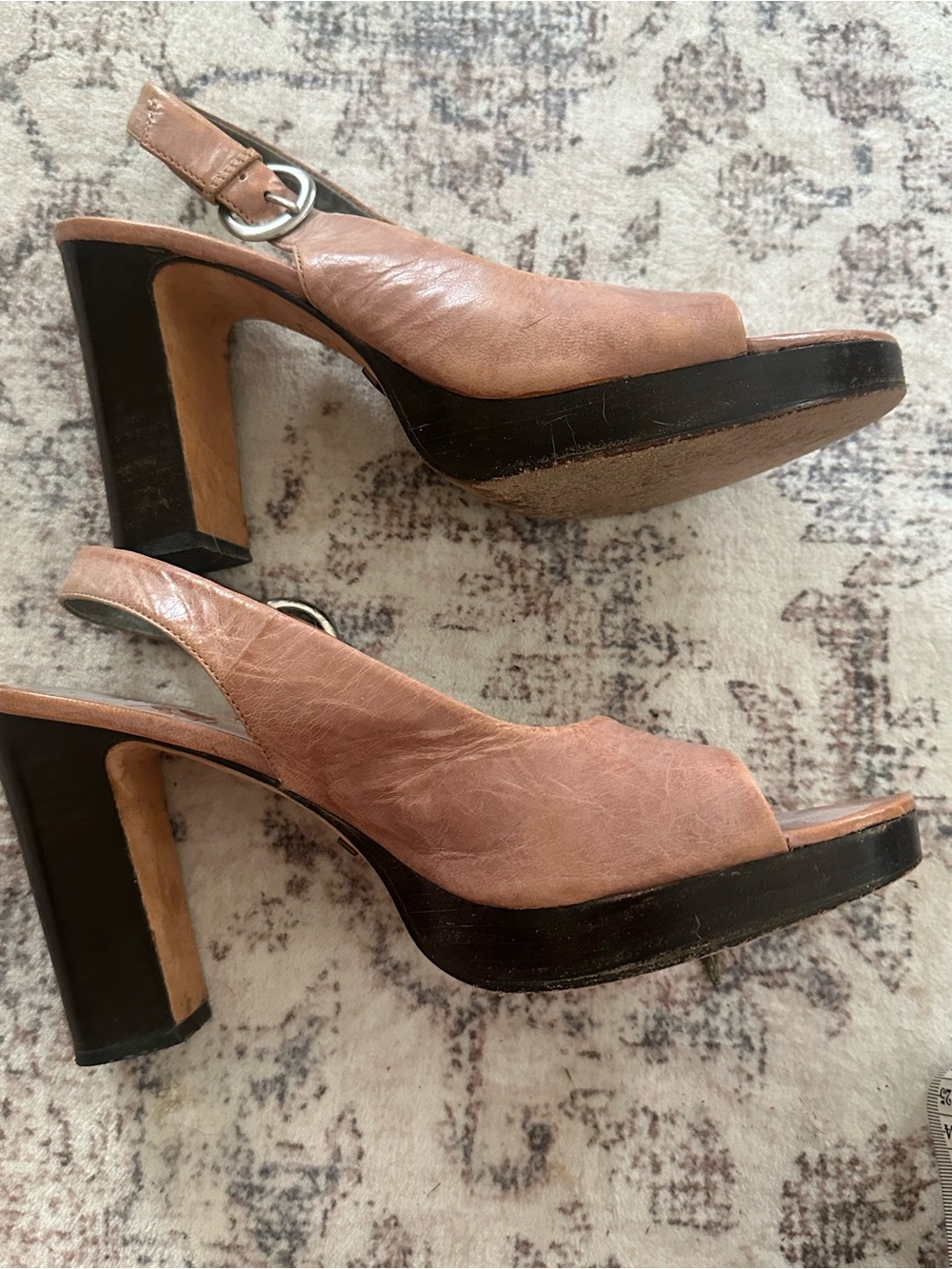 Kenneth Cole Reaction Slingback Platform Heeled Sandals in Dusty Rose